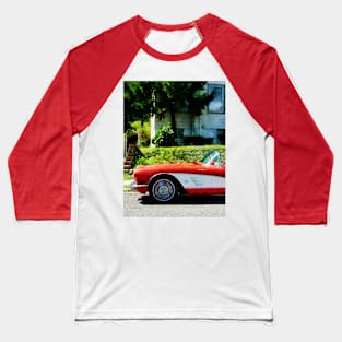 Cars - Red and White Corvette Convertible Baseball T-Shirt